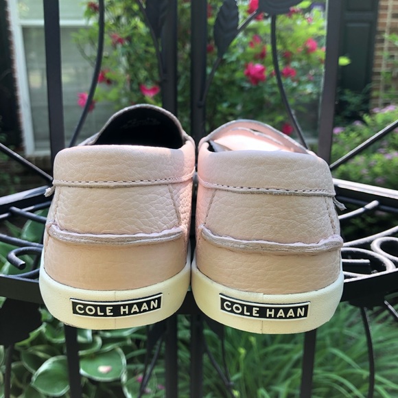 Sz. 8 1/2B Cole Haan Peach Tumbled Leather Shoes - Picture 4 of 7
